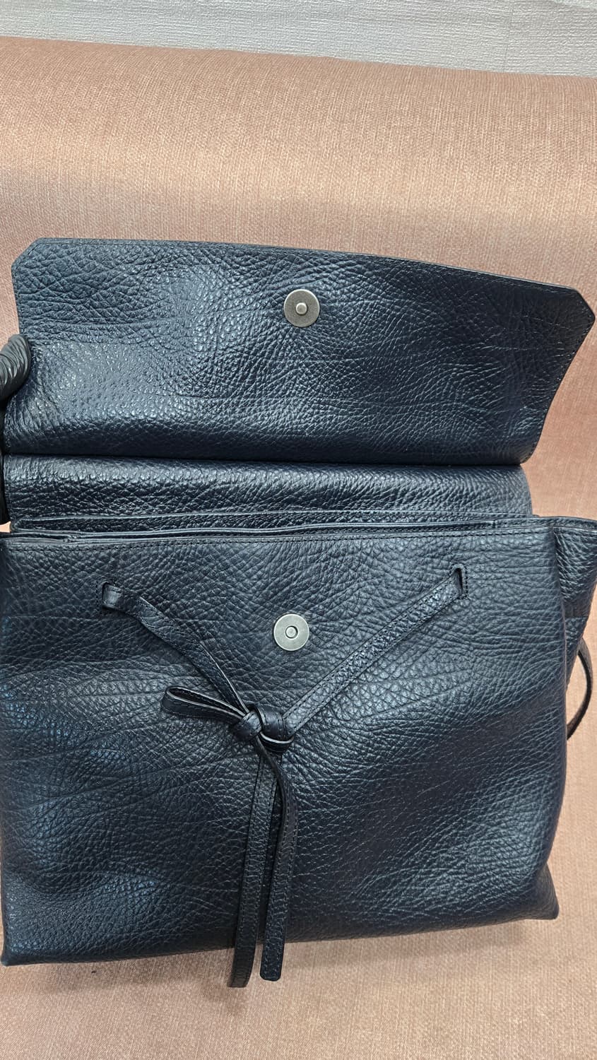 정품 랑방컬렉션 JL 로고 블랙 레더 토트백 / 숄더백 상품이미지7