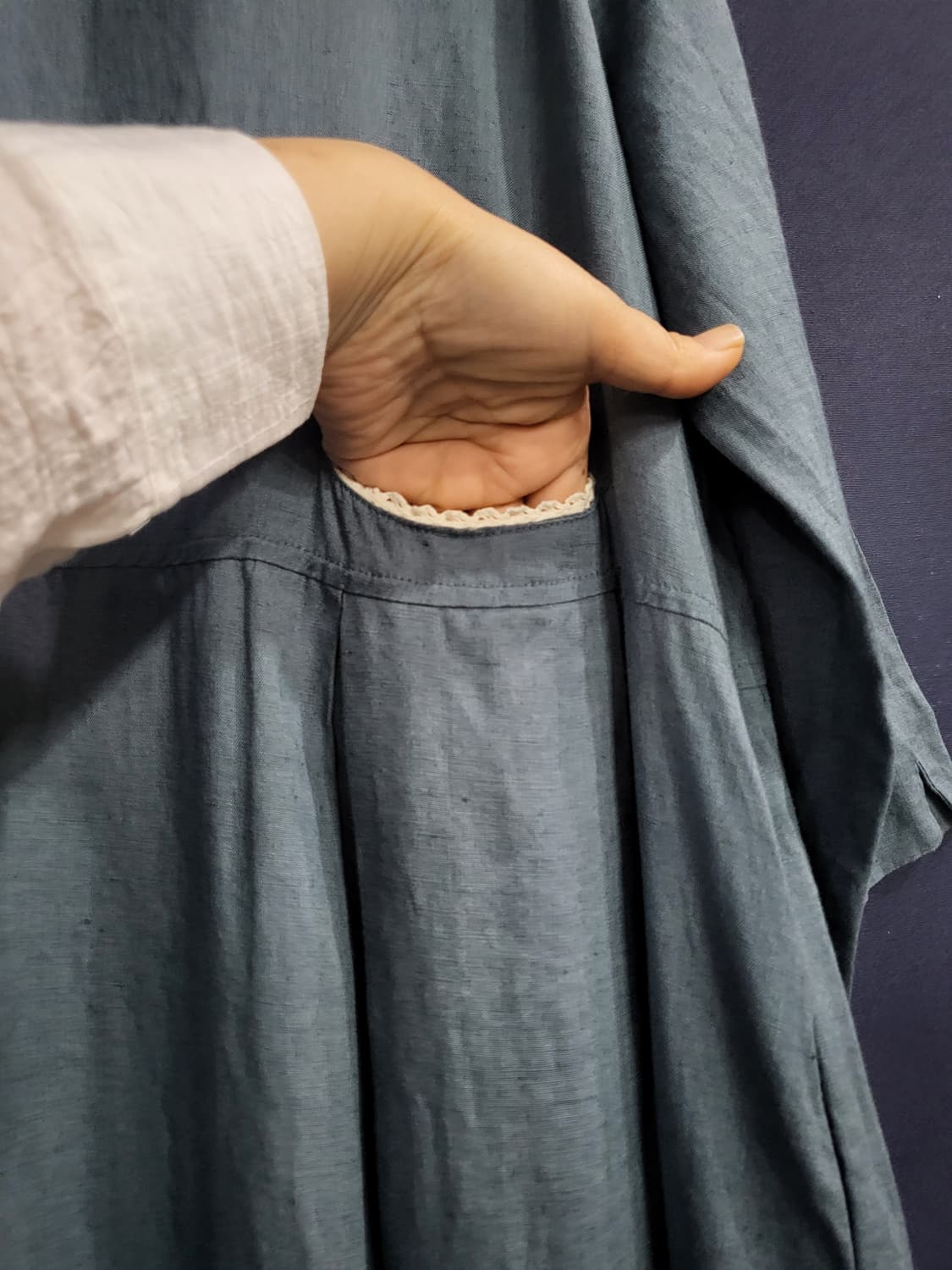 내추럴 린넨 핀턱 롱원피스 상품이미지5