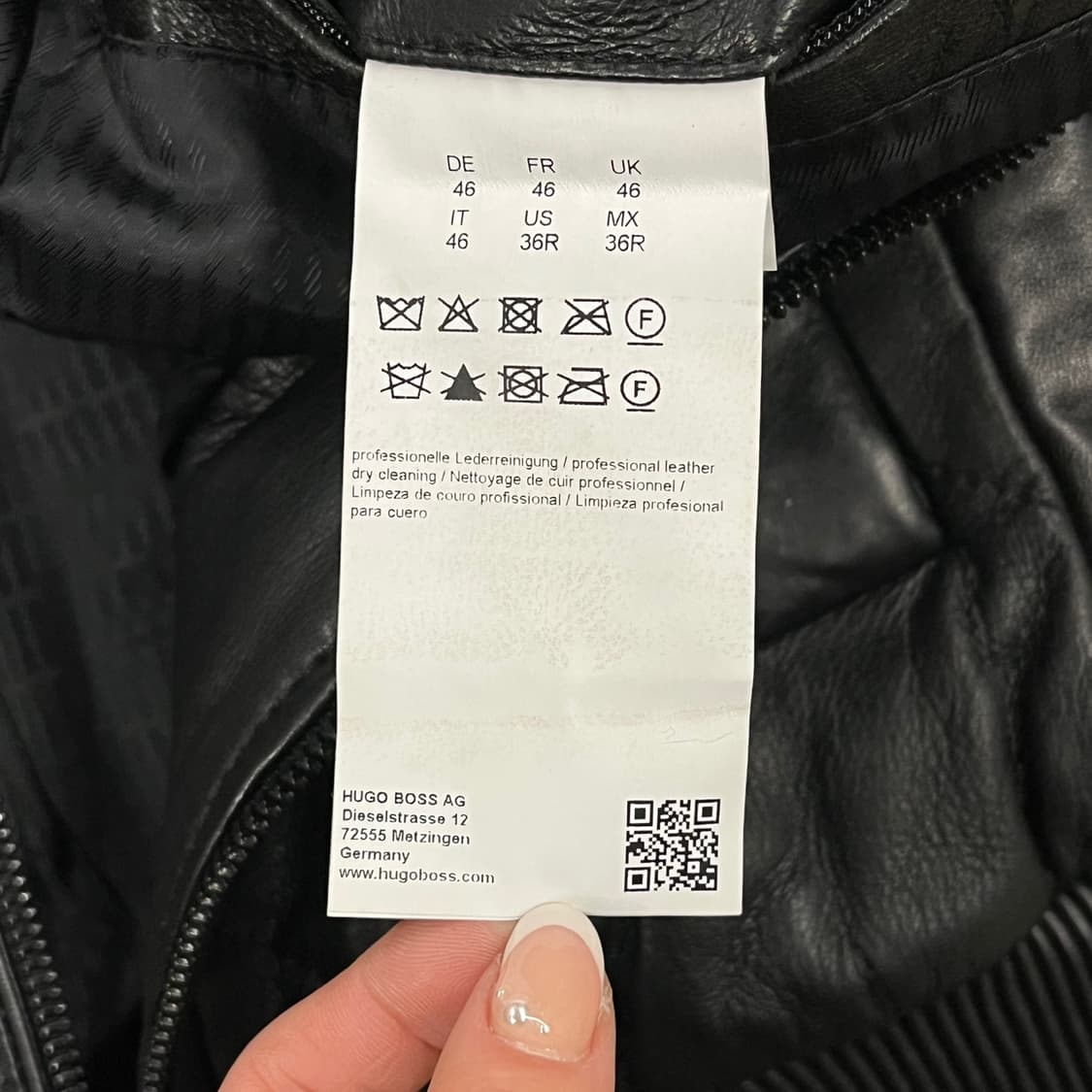 [정품] hugo boss 블랙 퀼팅 레더 자켓 b18 상품이미지7