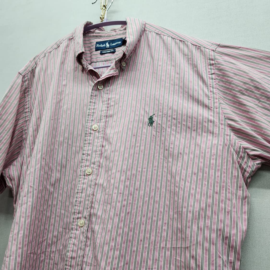폴로랄프로렌 로고자수 스트라이프 반팔셔츠 L(XL) 상품이미지3