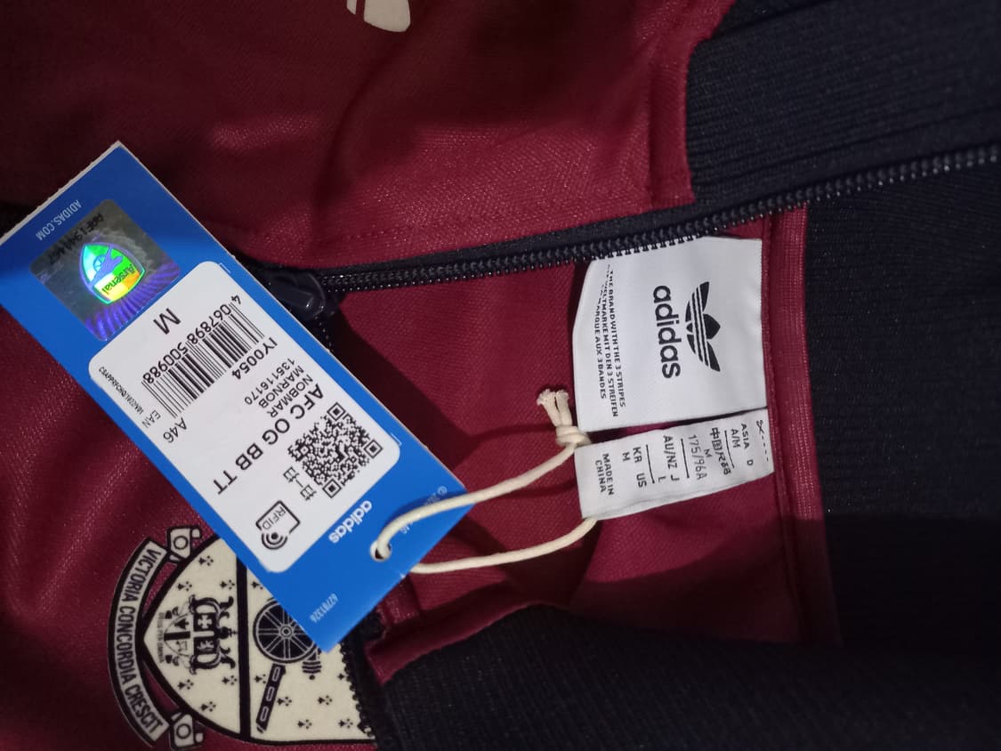 아디다스 희귀 아스날 버건디 트랙탑 저지 져지집업 95/M 상품이미지5