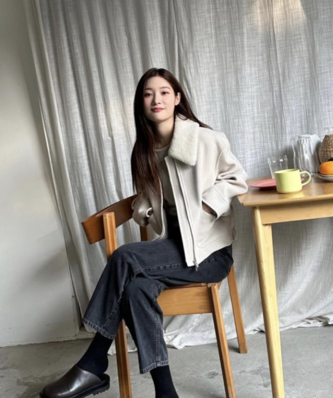 온앤온 털카라 핸드메이드 자켓 상품이미지1