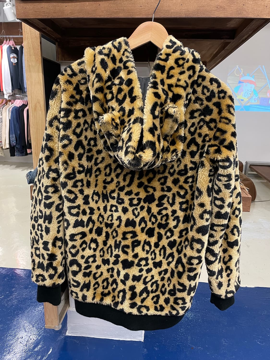 Japanese vtg 갸루 레오파드 후드 플리스 자켓 상품이미지5