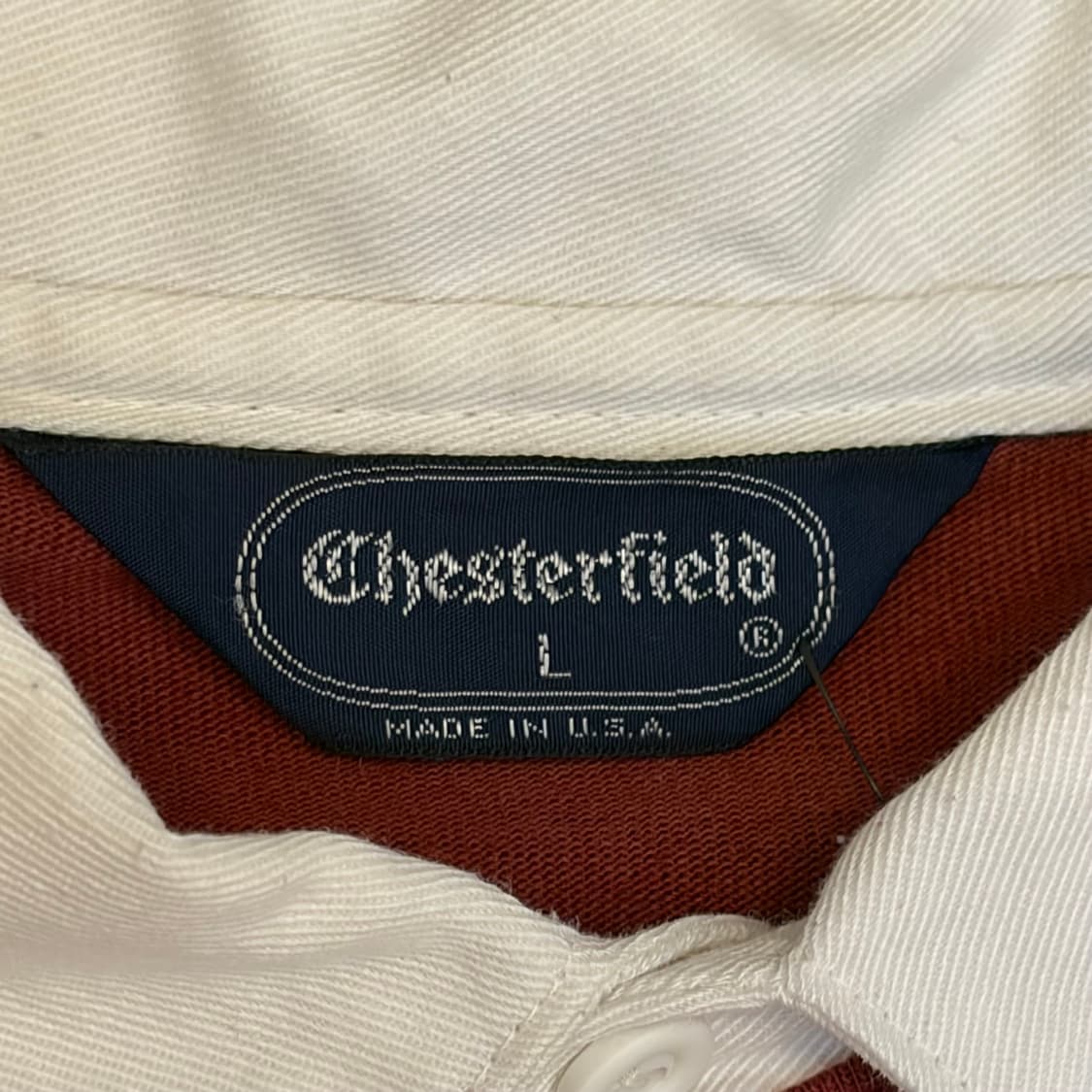 90s Made in USA 빈티지 헤비코튼 스트라이프 배색 럭비티 상품이미지5