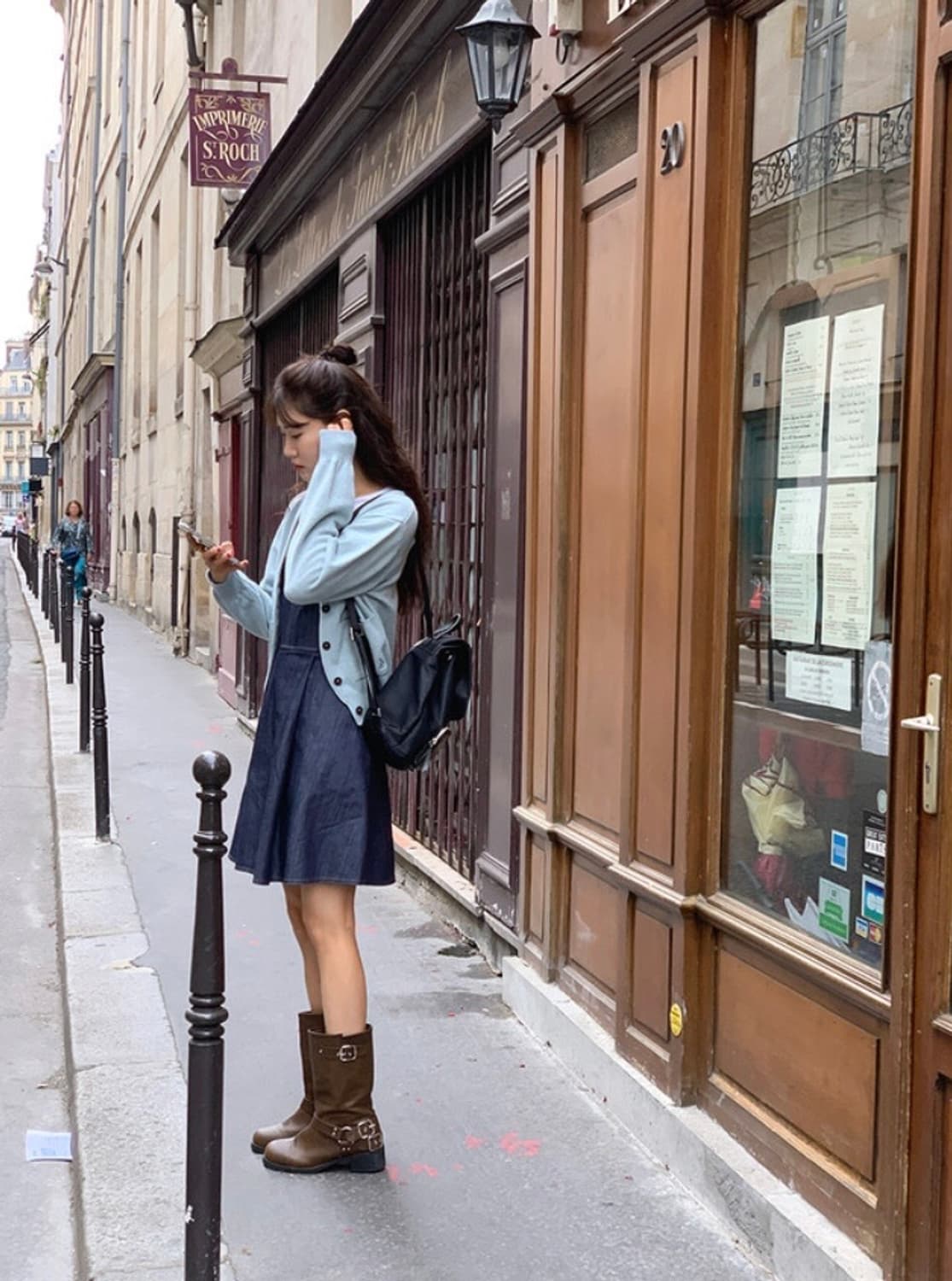 바이커 버클 미들 부츠 브라운 235 정말 예뻐요! 상품이미지6