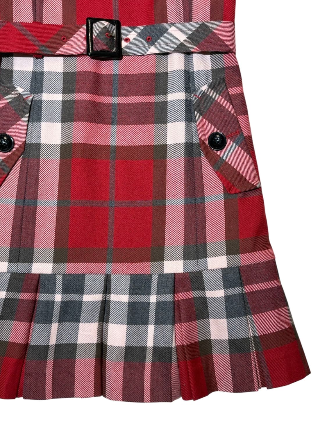 버버리 블루라벨 레드 체크 원피스  상품이미지4