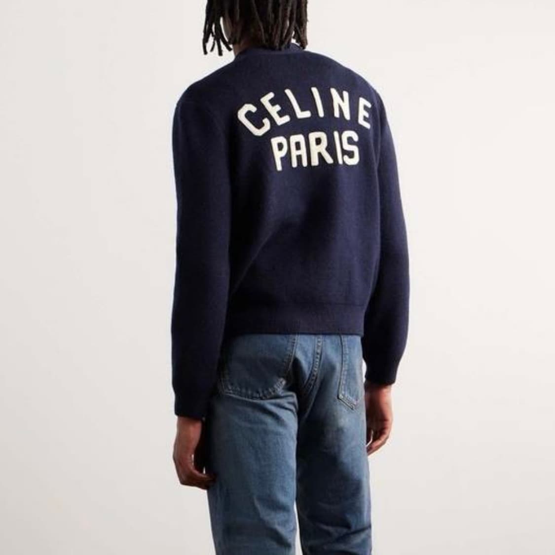 [S+급/M] 셀린느 울 컬리지 로고 가디건 네이비 상품이미지8