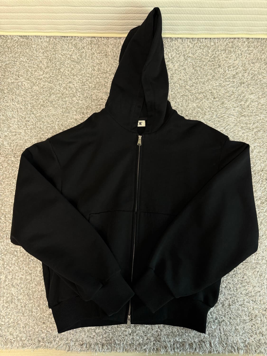 쿠어 미니멀 코튼 후드집업 상품이미지1