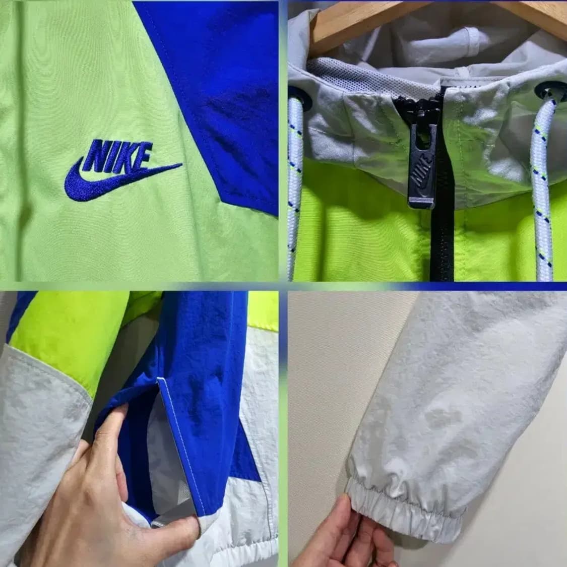 나이키 바람막이 XL 블루/라임/화이트 상품이미지7