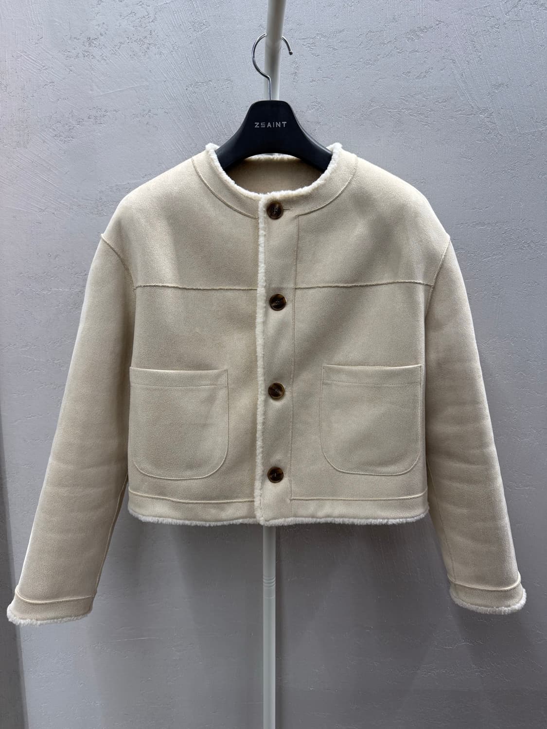 MONGDOL 몽돌 리버시블 스웨이드 무스탕 베이지 S 상품이미지2