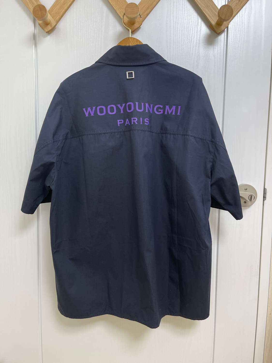 우영미 파리 네이비 반팔 셔츠 상품이미지1