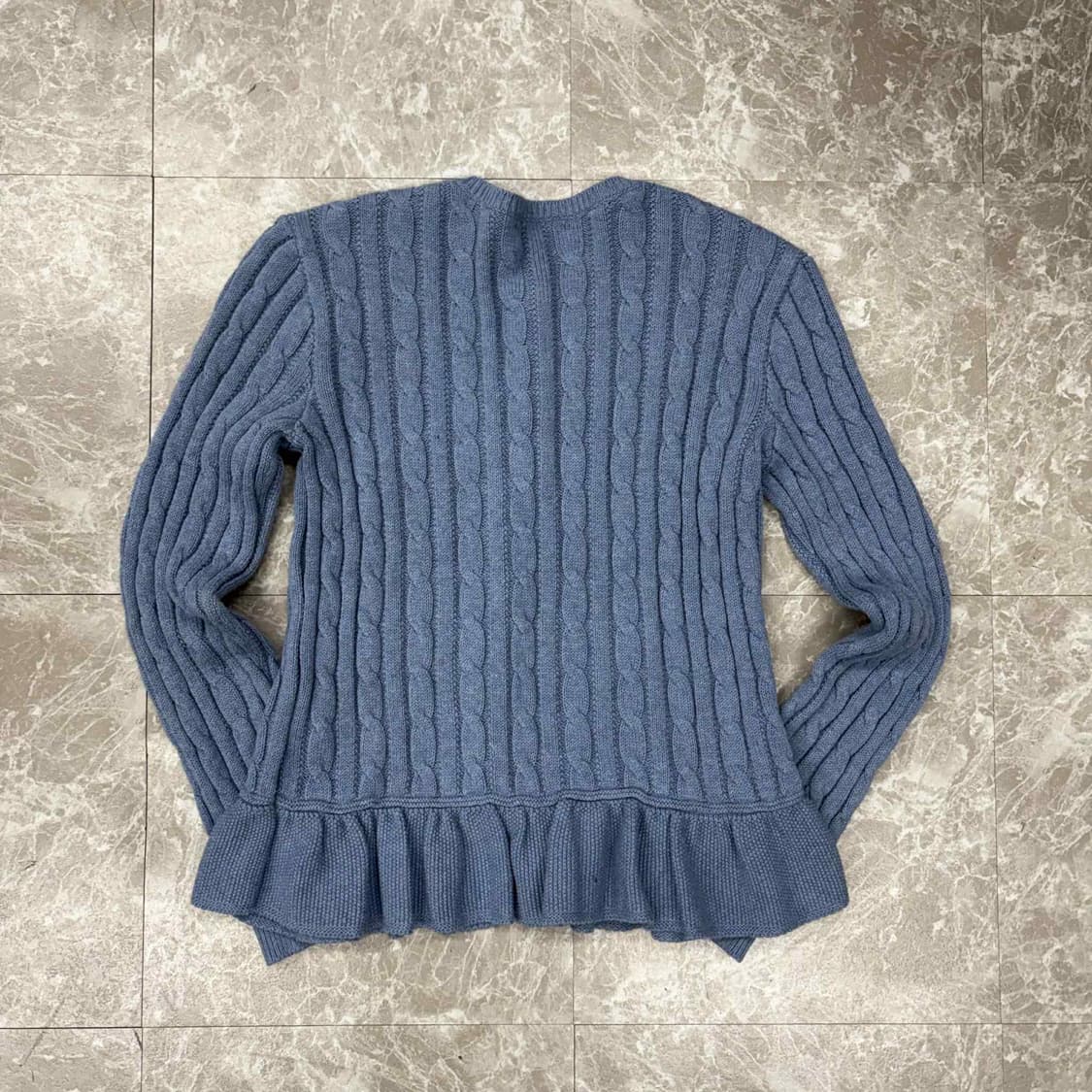 폴로 랄프로렌 걸즈 케이블 프릴 니트 가디건(L) 상품이미지3