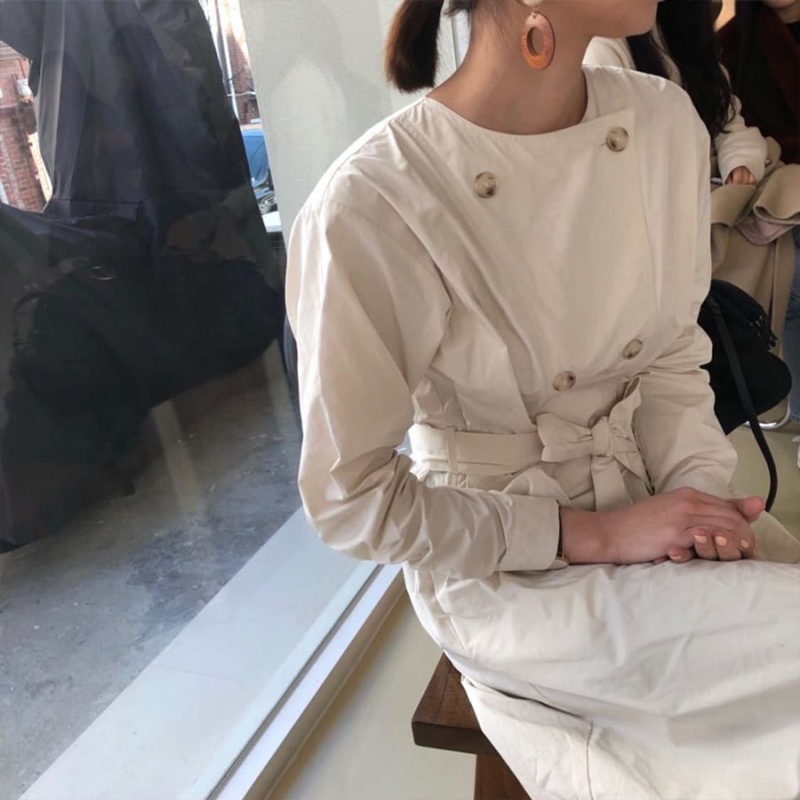 (새상품) 자체재작 트렌치 원피스  상품이미지4