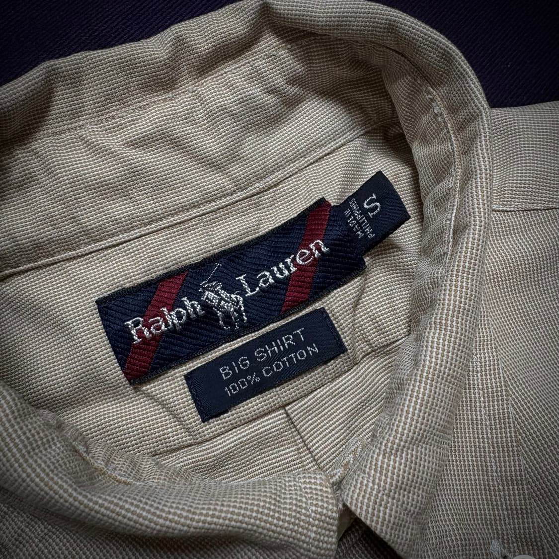 90s Ralph Lauren Big Shirt Beige Cotton 상품이미지2