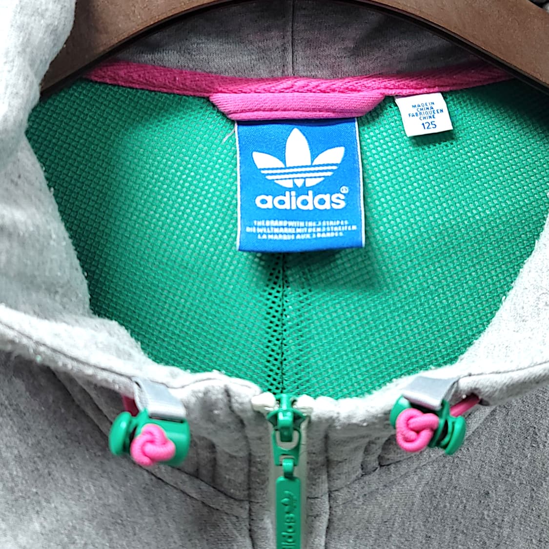 [2XL~3XL] 아디다스 트레포일 컬러 블록 하프 집업 후드 티셔츠 상품이미지9