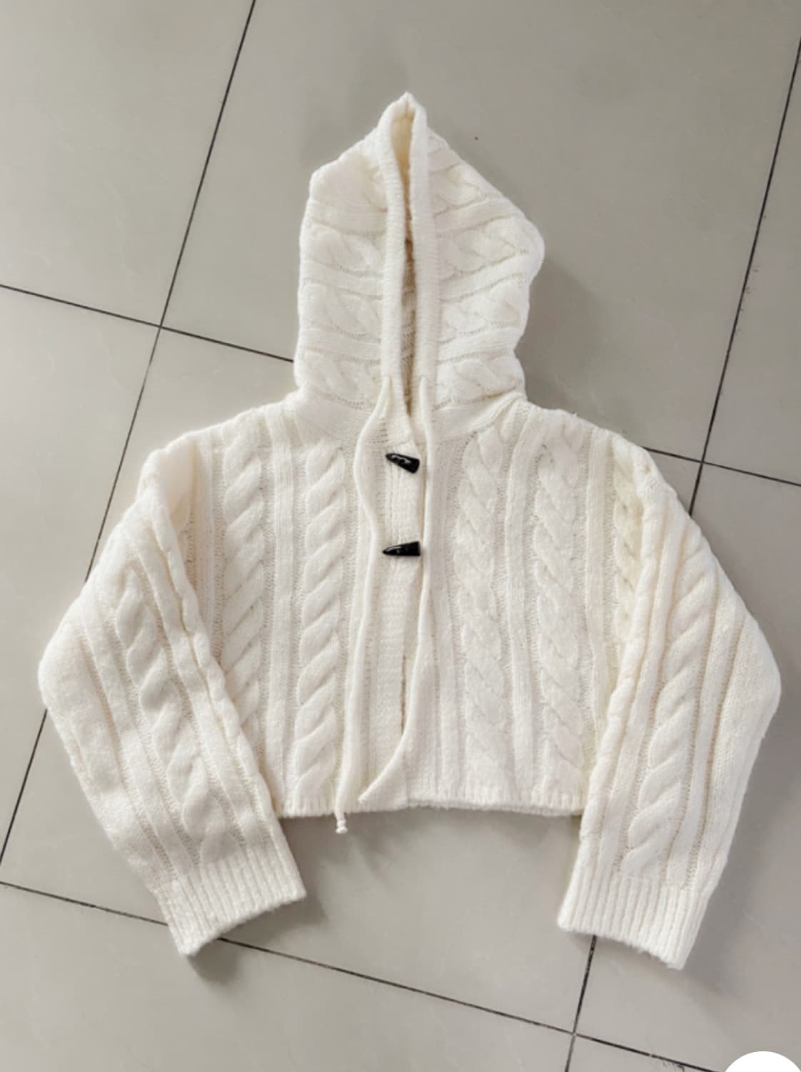 떡볶이 후드 꽈배기 니트 가디건 상품이미지1