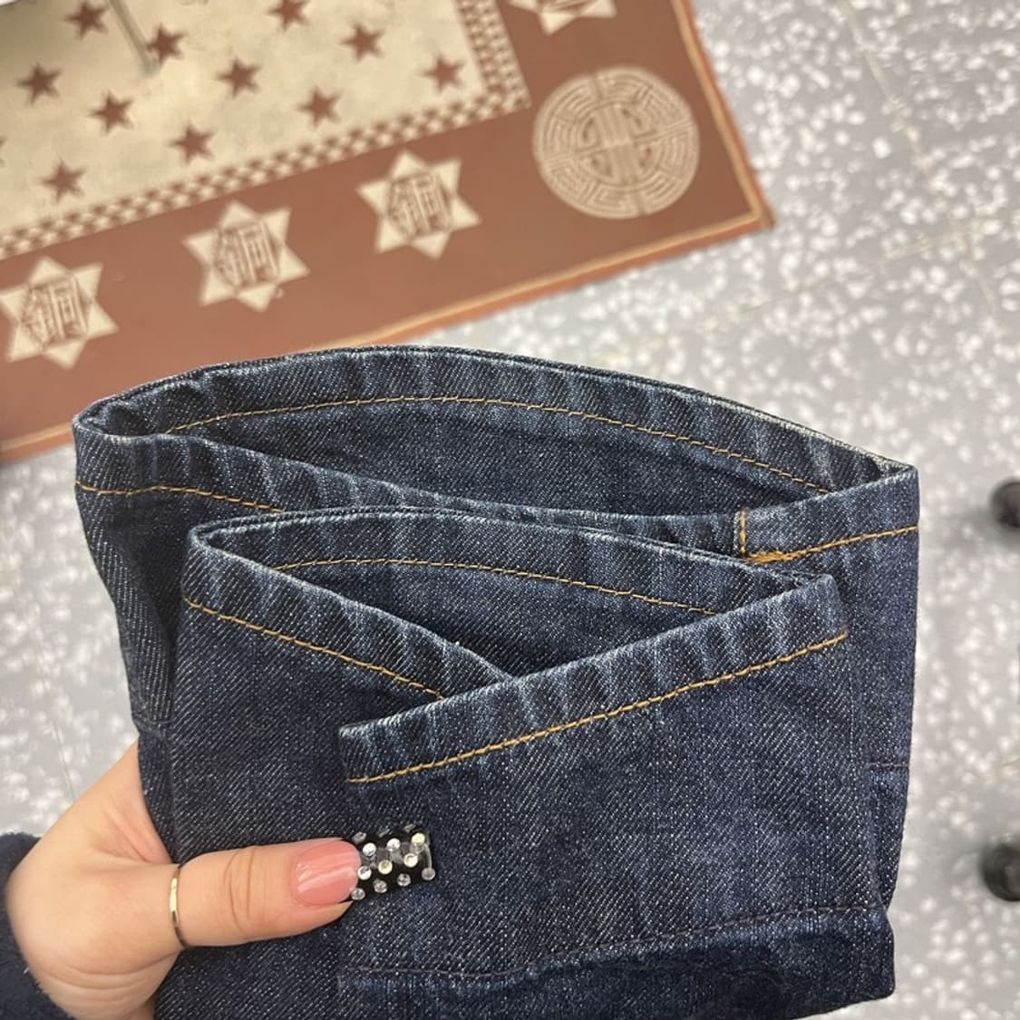 에비수 올드스쿨 오리엔탈 프린팅 데님팬츠 28인치 C10488 상품이미지9