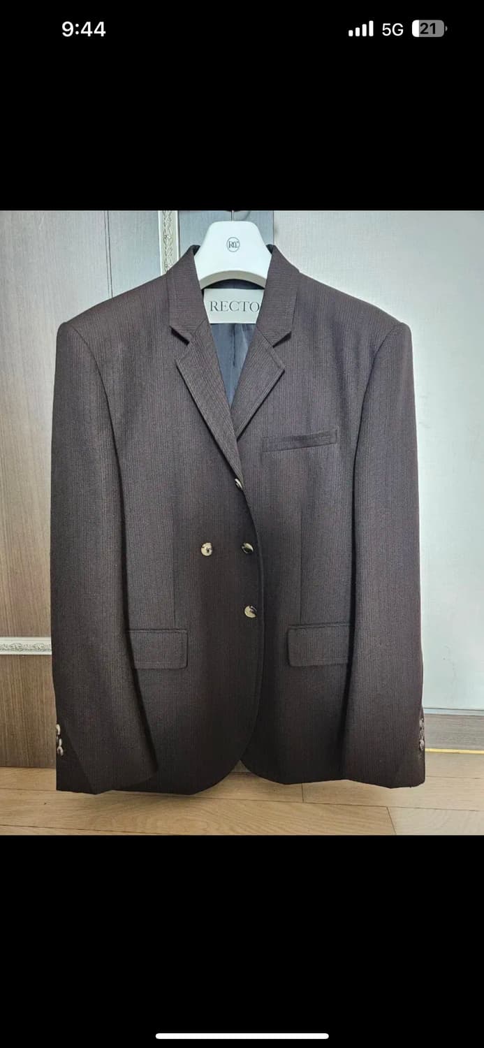 렉토 스트라이프 버진울 자켓 빈티지 브라운 M사이즈 판매합니다 상품이미지1