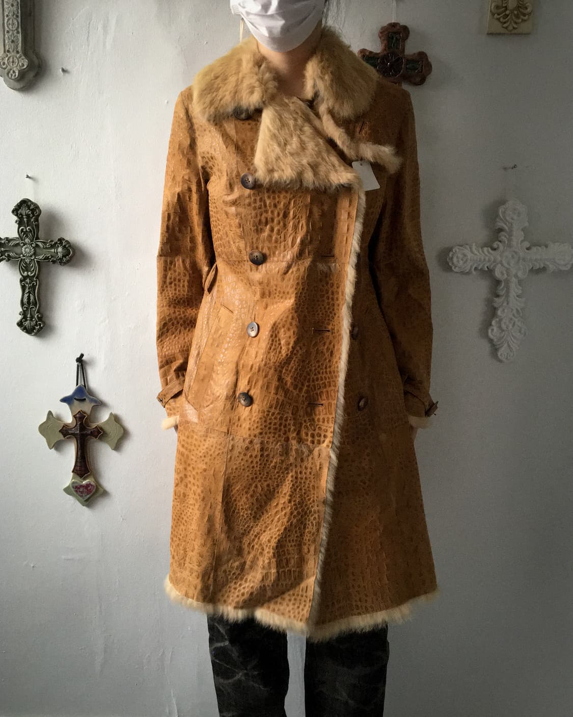 Animal pattern belted coat 상품이미지9