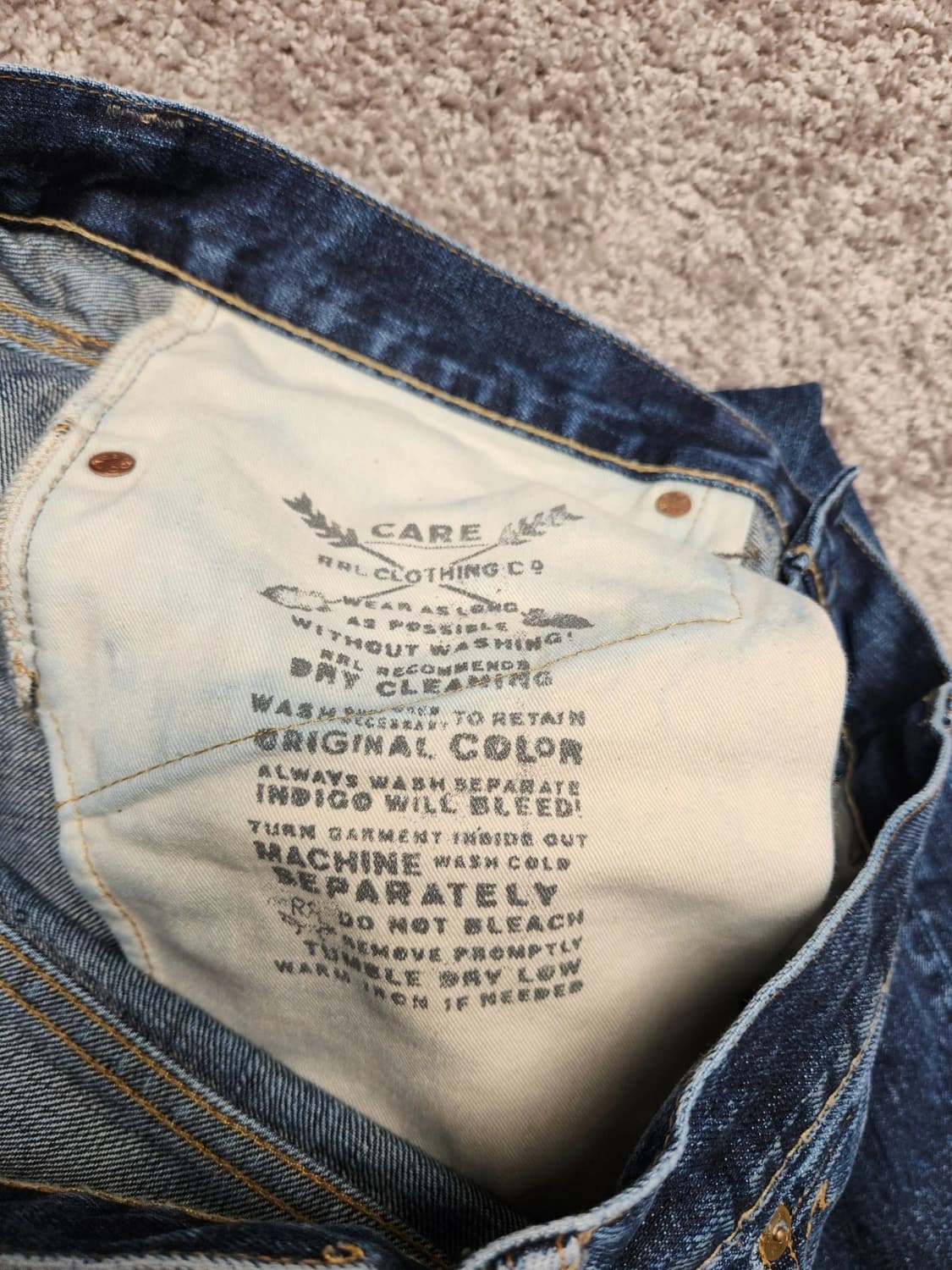 RRL 더블알엘 스트레이트 셀비지 데님 팬츠 상품이미지6