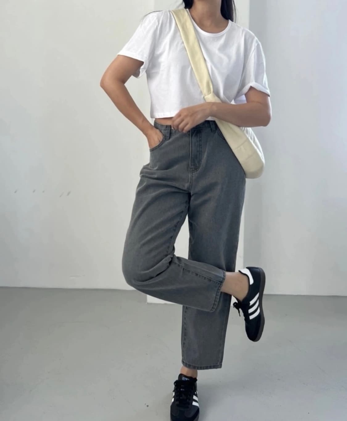 깔량)피그먼트 워싱진 진그레이 55사이즈(새상품) 상품이미지3