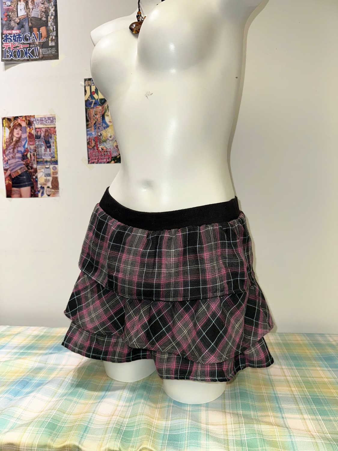 Pink Gray Check pattern skirt 상품이미지4