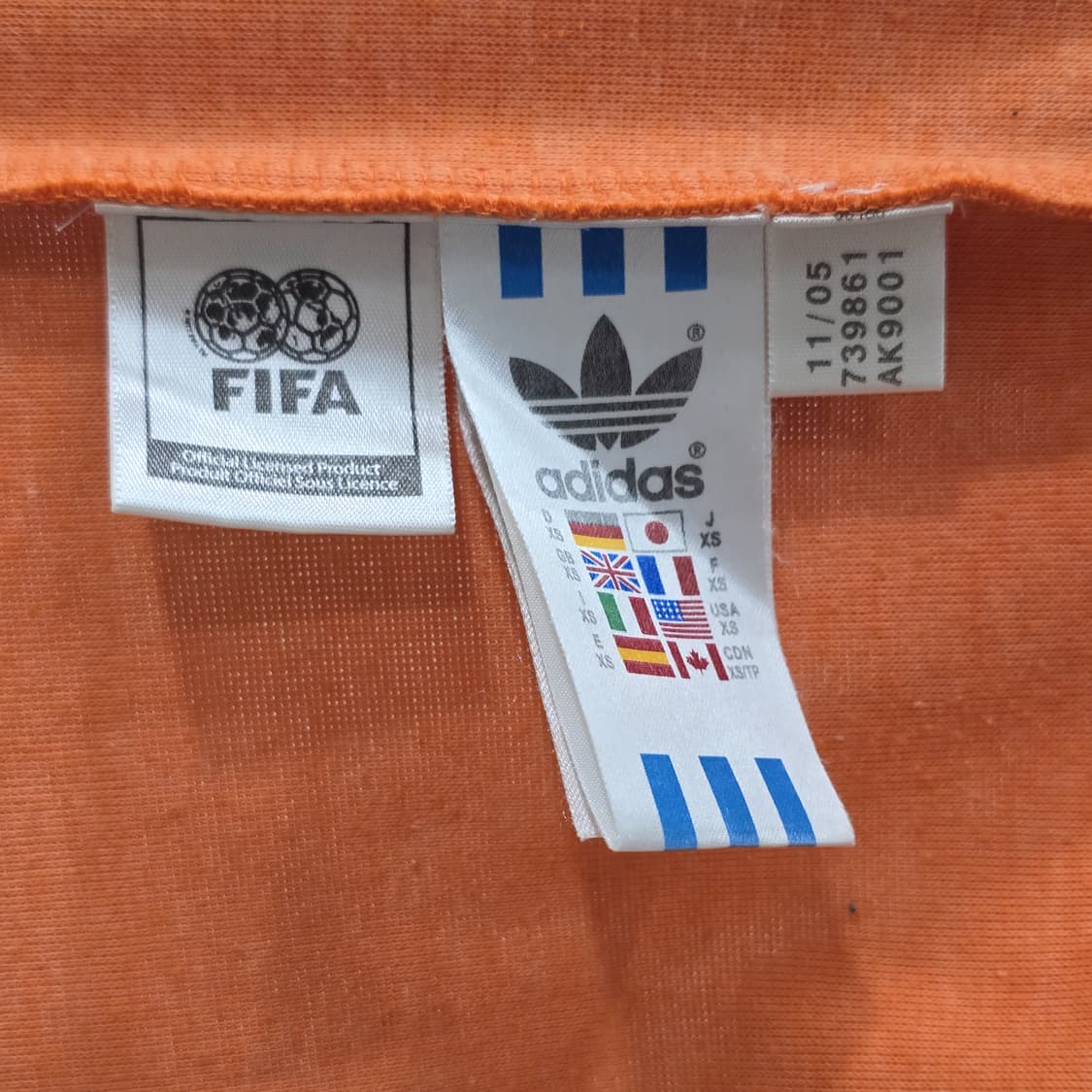 아디다스 오리지널스 네덜란드 트랙탑 오렌지 자켓 XS 2005 집업 재킷 상품이미지4