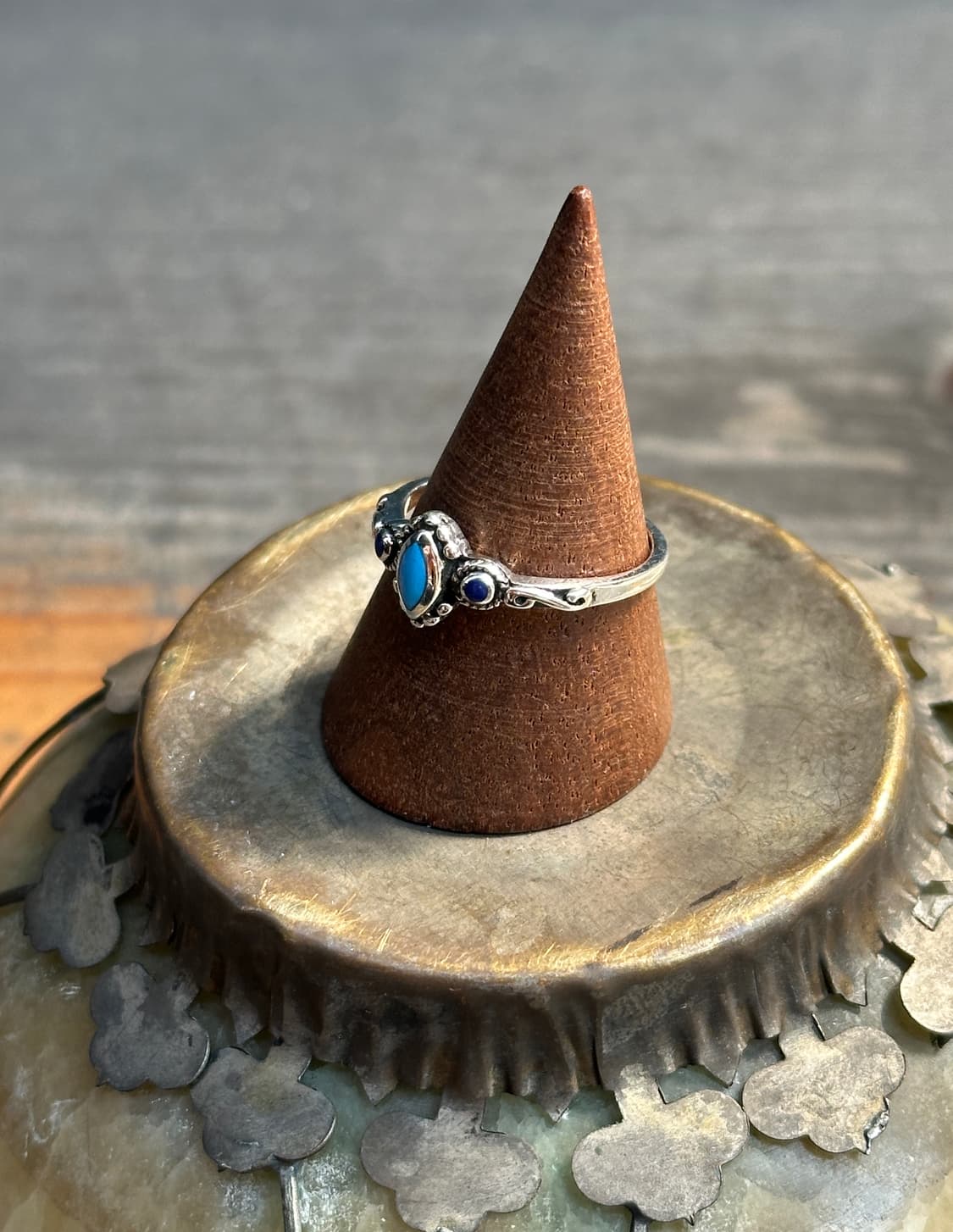 Turquoise & Lapis Trio 925silver Ring 상품이미지3