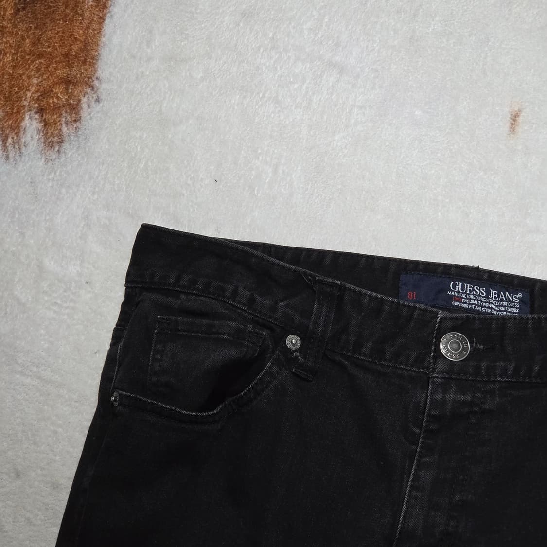 게스 블랙 슬림핏 데님 팬츠 상품이미지5