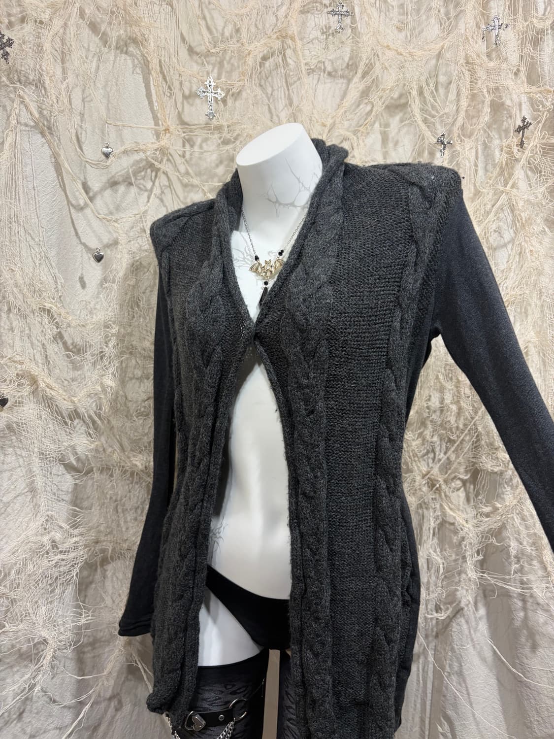 00‘s Grunge cable knit Cardigan 상품이미지9