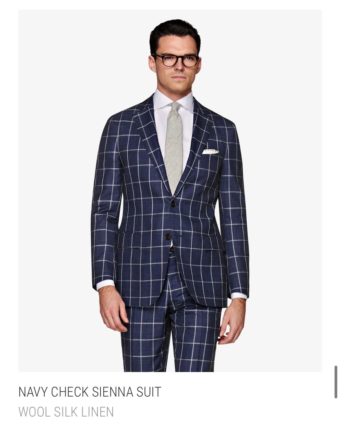 수트 서플라이 네이비 체크 자켓 상품이미지1