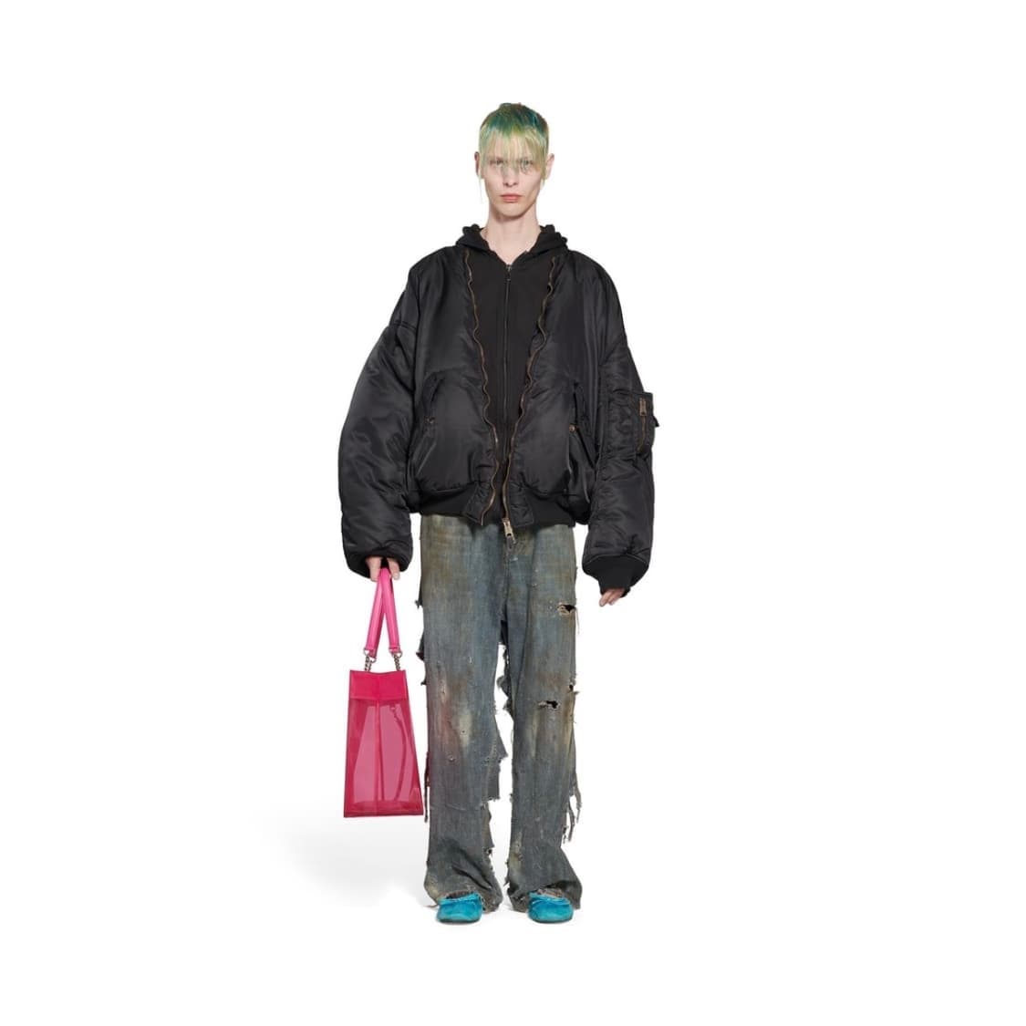 [S+급/1] 발렌시아가 파리 올인 오버사이즈 봄버 자켓 블랙 상품이미지7