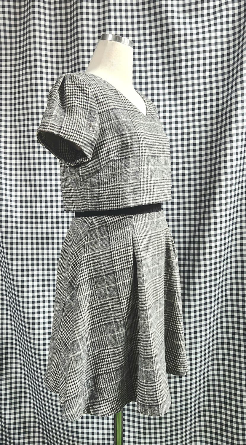 CECIL McBEE 체크 플레어 미니원피스 | 허리라인 예술 상품이미지2