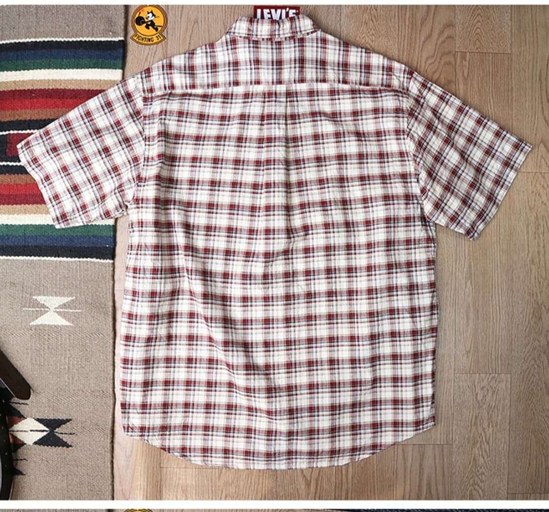 
일본판 90-00S LACOSTE 라코스테 코튼100% 빈티지 체크남방 상품이미지4