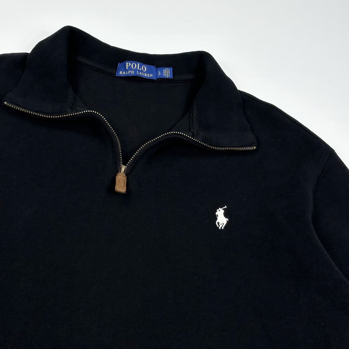 폴로 랄프로렌 포니 블랙 반집업 니트 (L) 상품이미지3