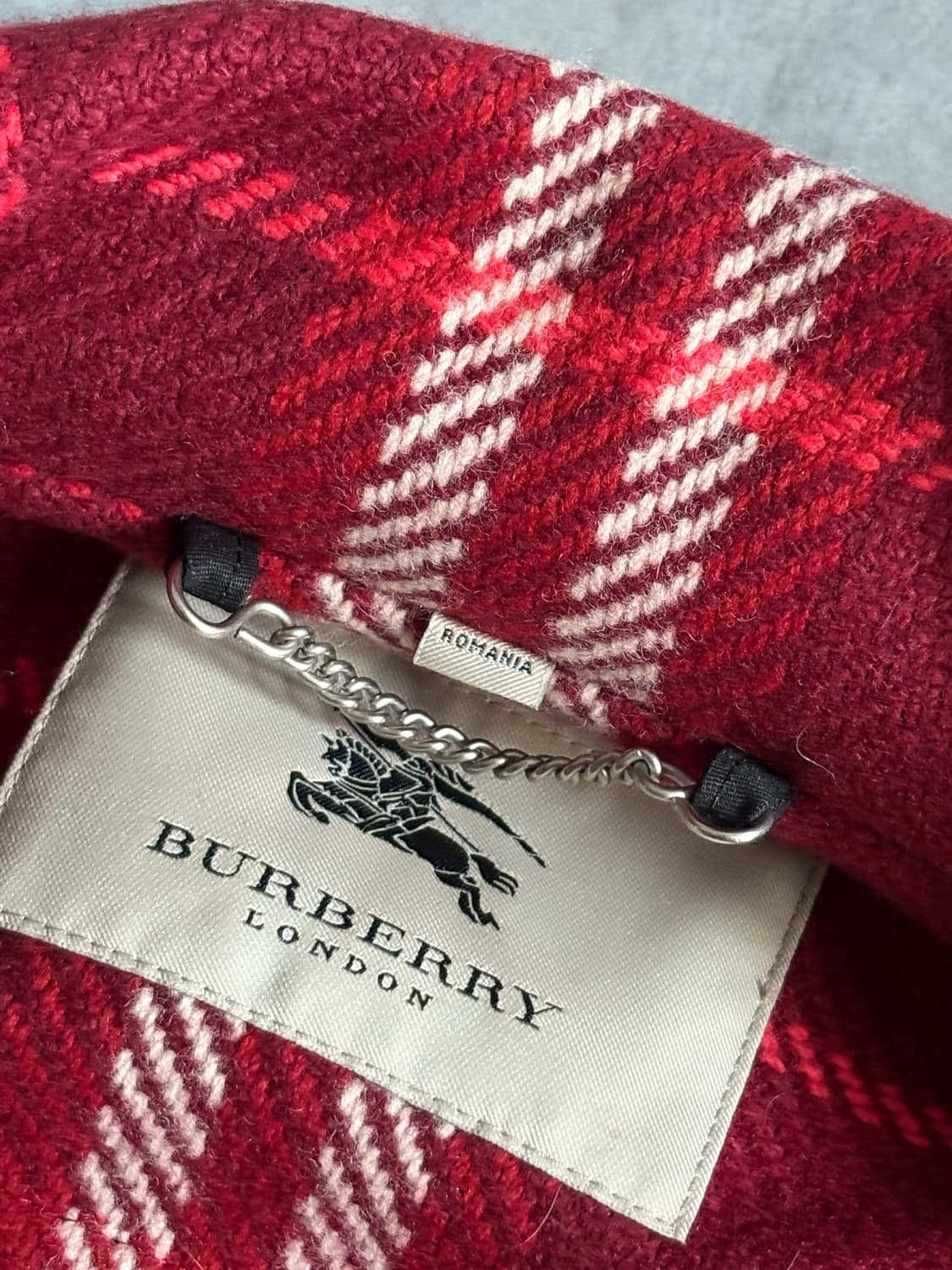 Burberry 버버리 레드 체크 울 더플 코트  상품이미지8