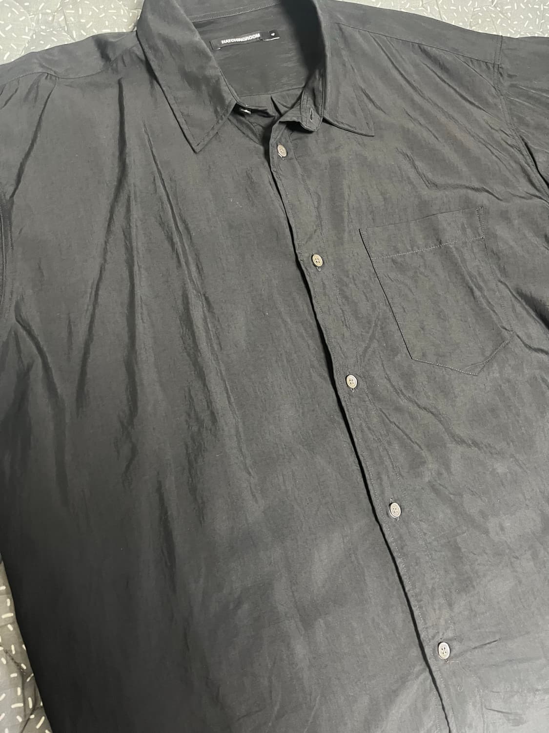 [4] 해칭룸 더블 슬리브 셔츠 블랙 상품이미지3