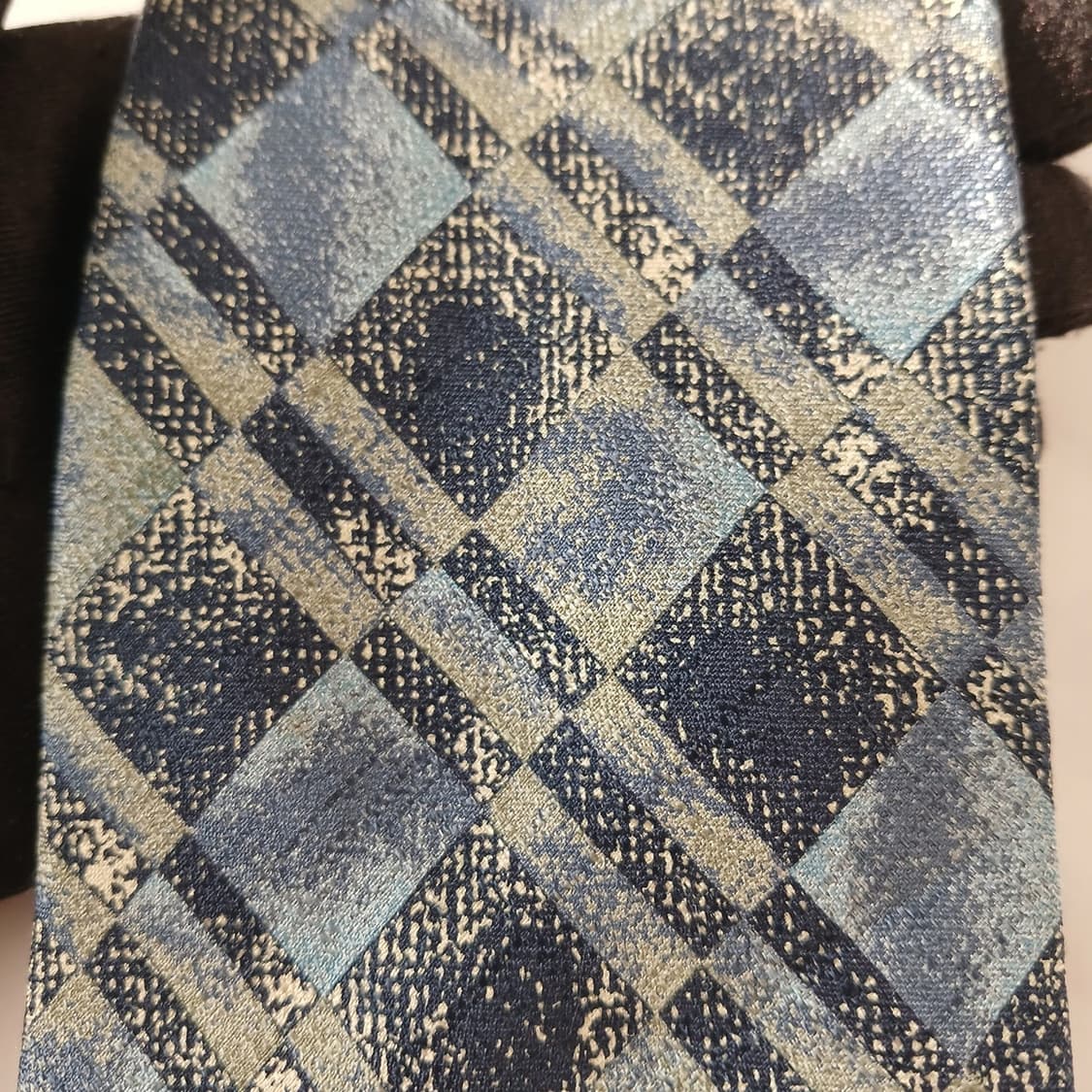 마리끌레르 실크 스카이블루 체크 넥타이 9.4cm A등급 A18958
 상품이미지7