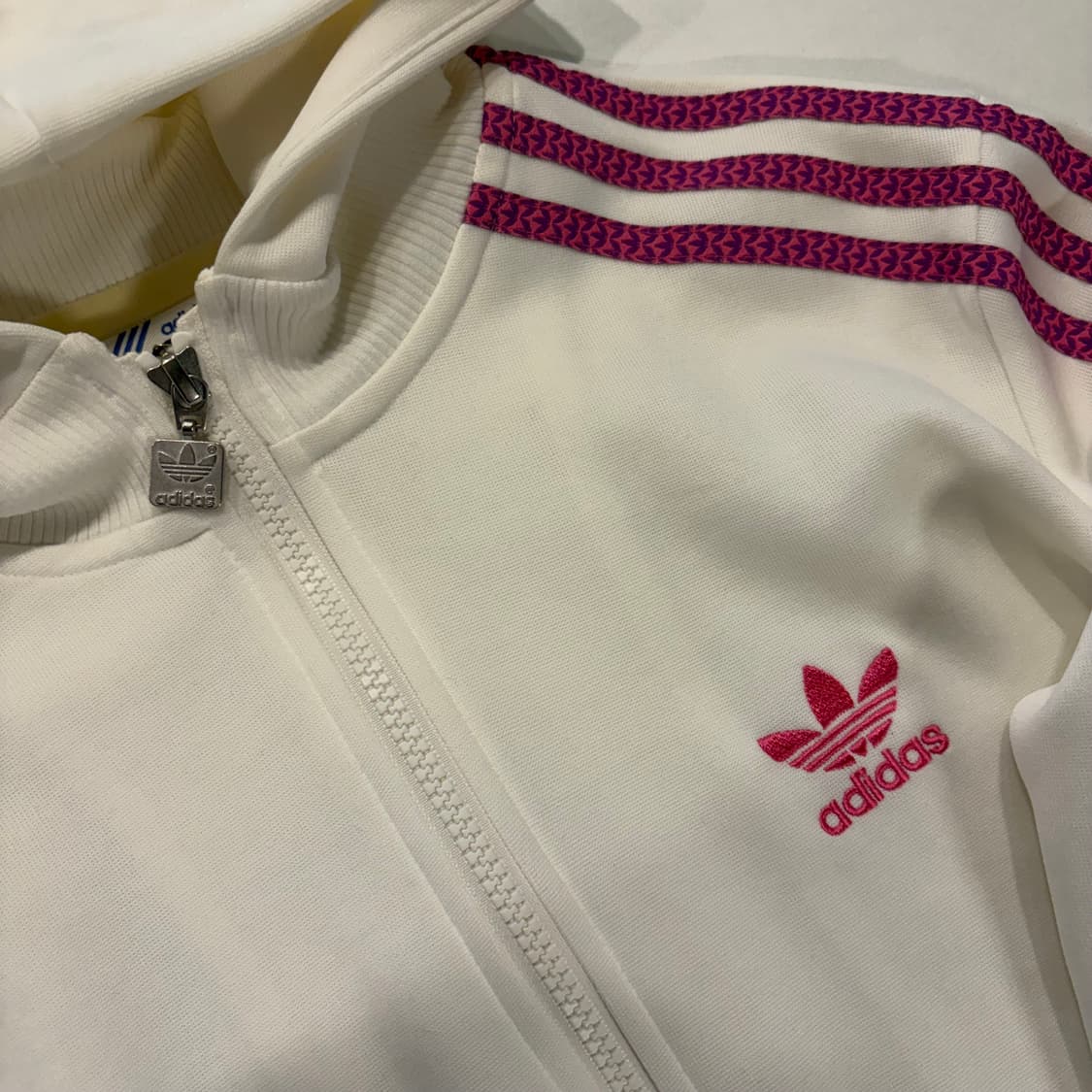 [100] 08s 아디다스 핑크 화이트 트랙탑 삼선 후드 집업 D797 상품이미지4