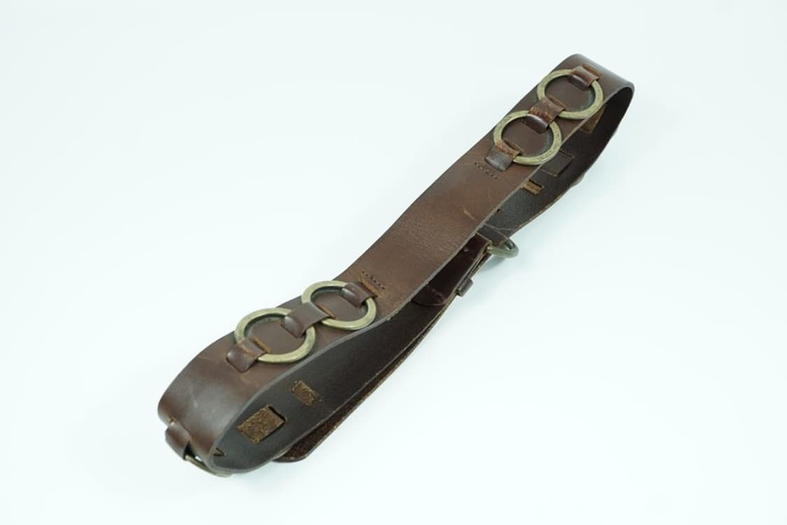 웨스턴 무드 브라운 통가죽 O링 디테일 벨트 상품이미지2