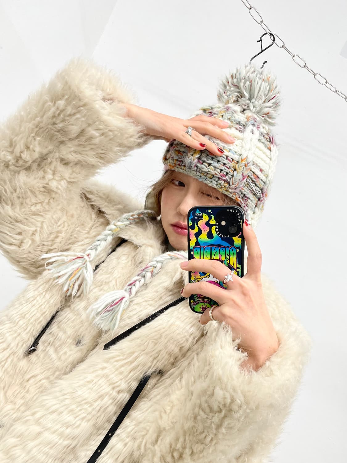 스노우 캔디 이어플랩 방울 비니 상품이미지2