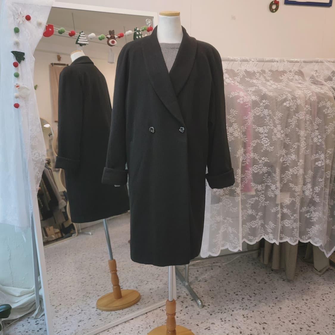 Cashgora 래글런 블랙코트 상품이미지8