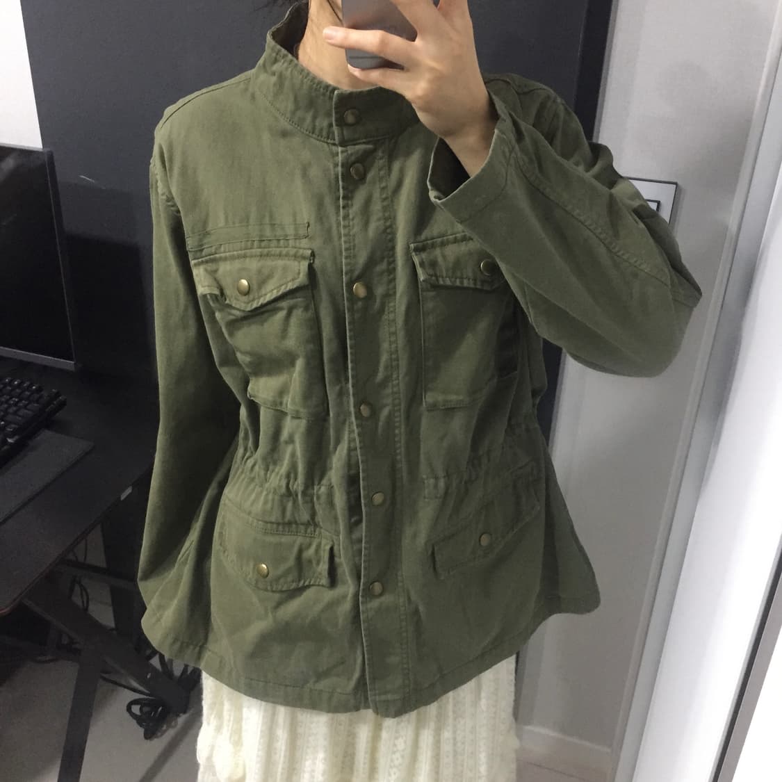 Gap 하구미 모리걸 카키 야상 숏자켓 상품이미지2