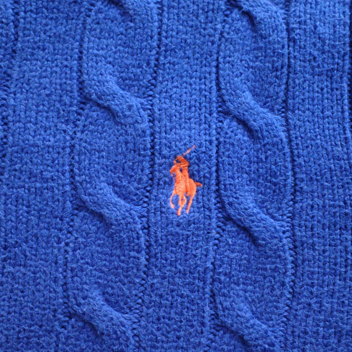 90s 폴로 랄프로렌 케이블 니트 블루 XL 상품이미지6