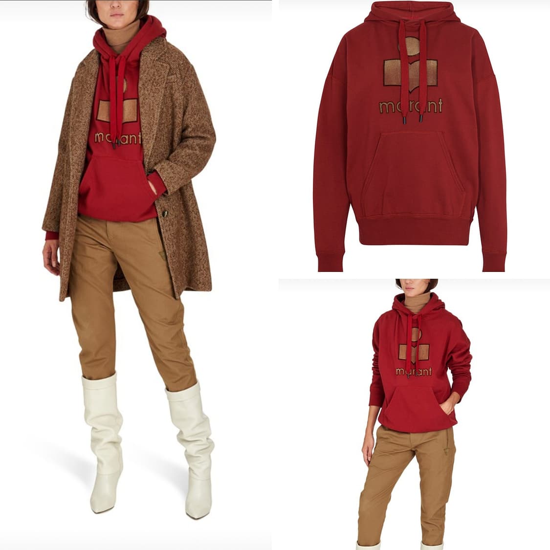 이자벨마랑 만셀 기모 버건디 후드티 상품이미지2