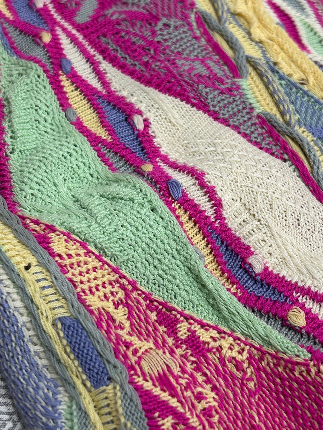 Vintage 쿠지스타일 에스닉 멀티컬러 케이블니트 상품이미지8