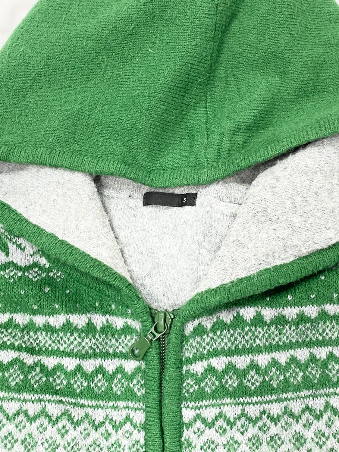 ꒰ঌ 말차라떼 맛 노르딕 니트 후드집업໒꒱ 상품이미지4