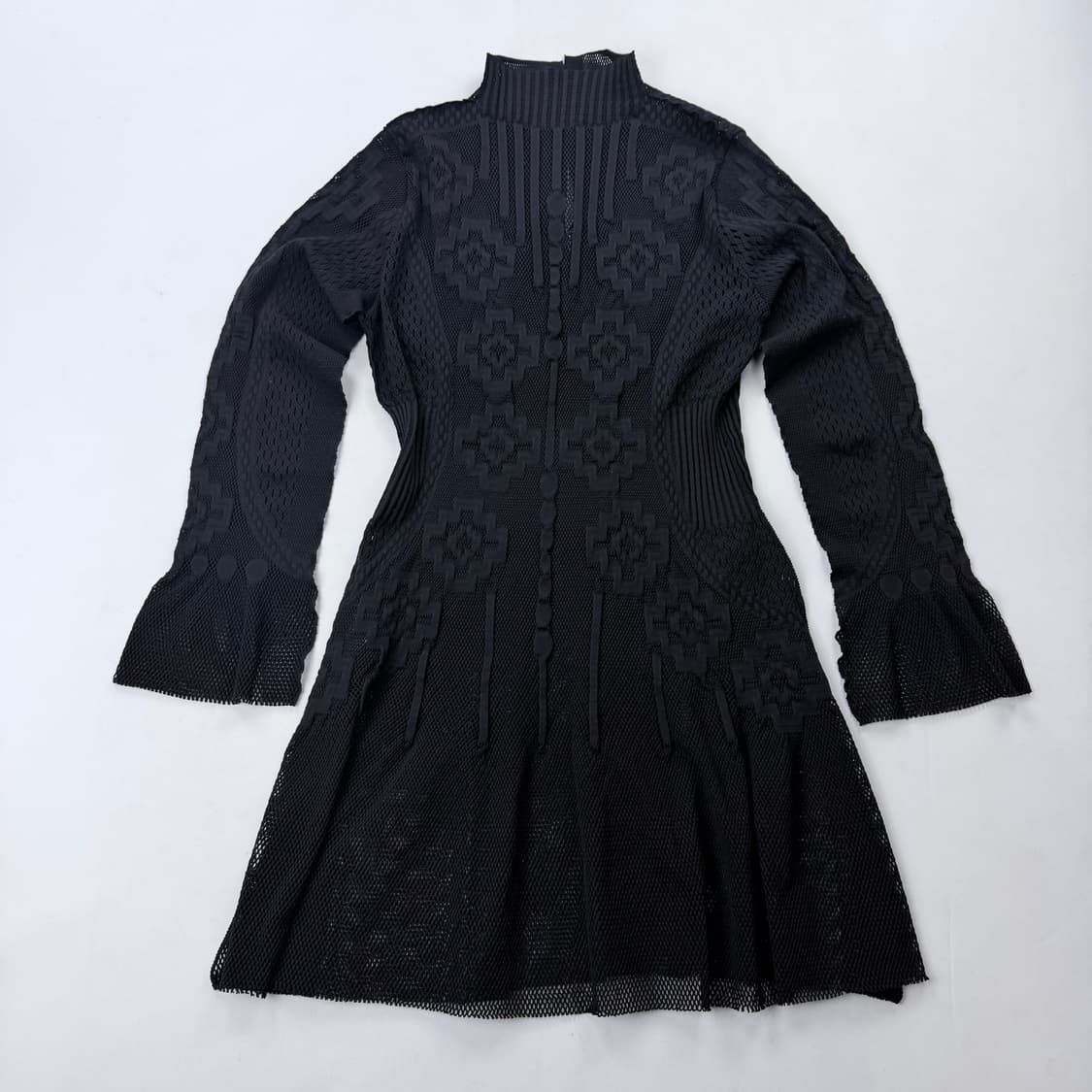 HirokoBis 패턴 디테일 매쉬 롱 가디건 상품이미지8