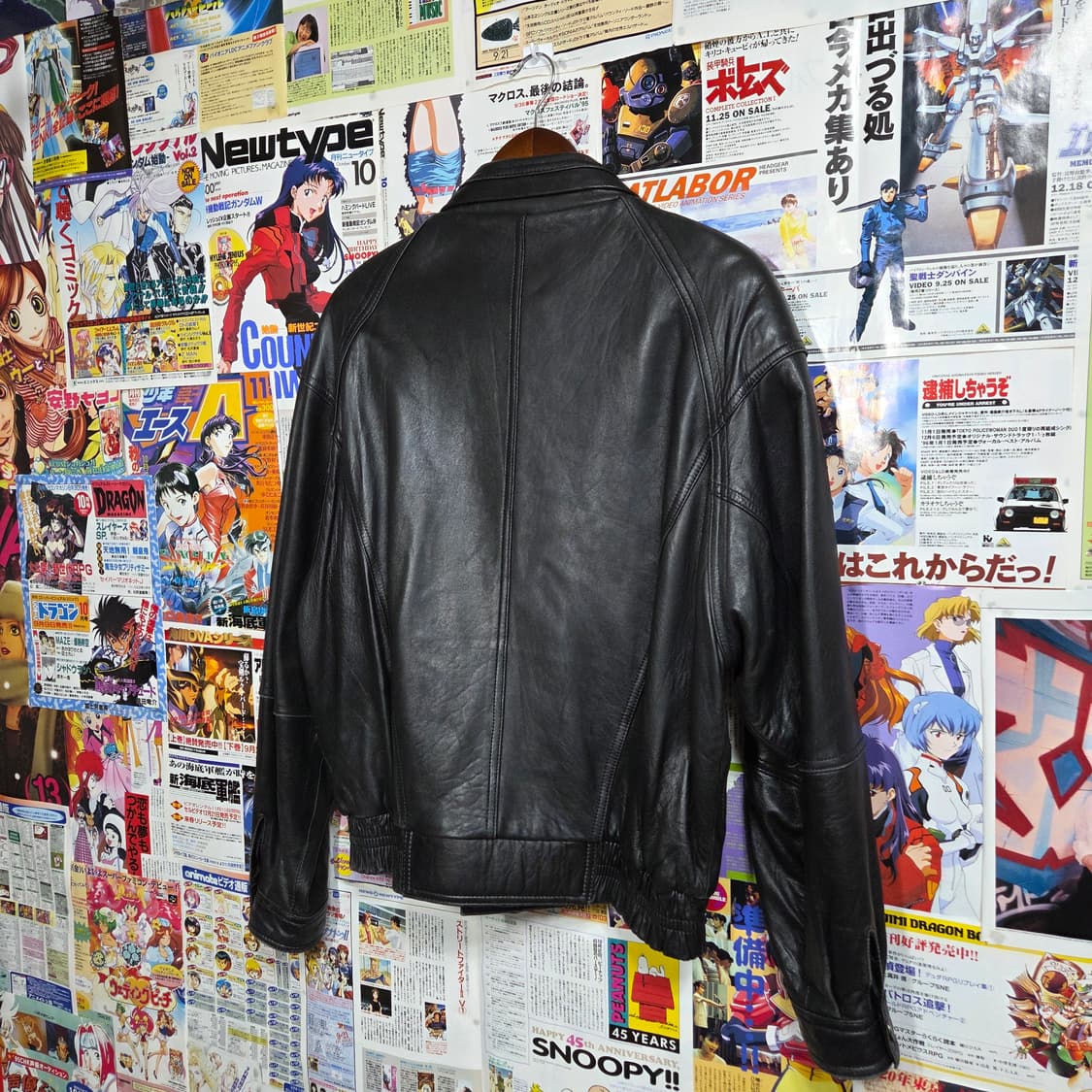 JPN 빈티지 양가죽 블랙 봄버 레더 자켓 상품이미지6