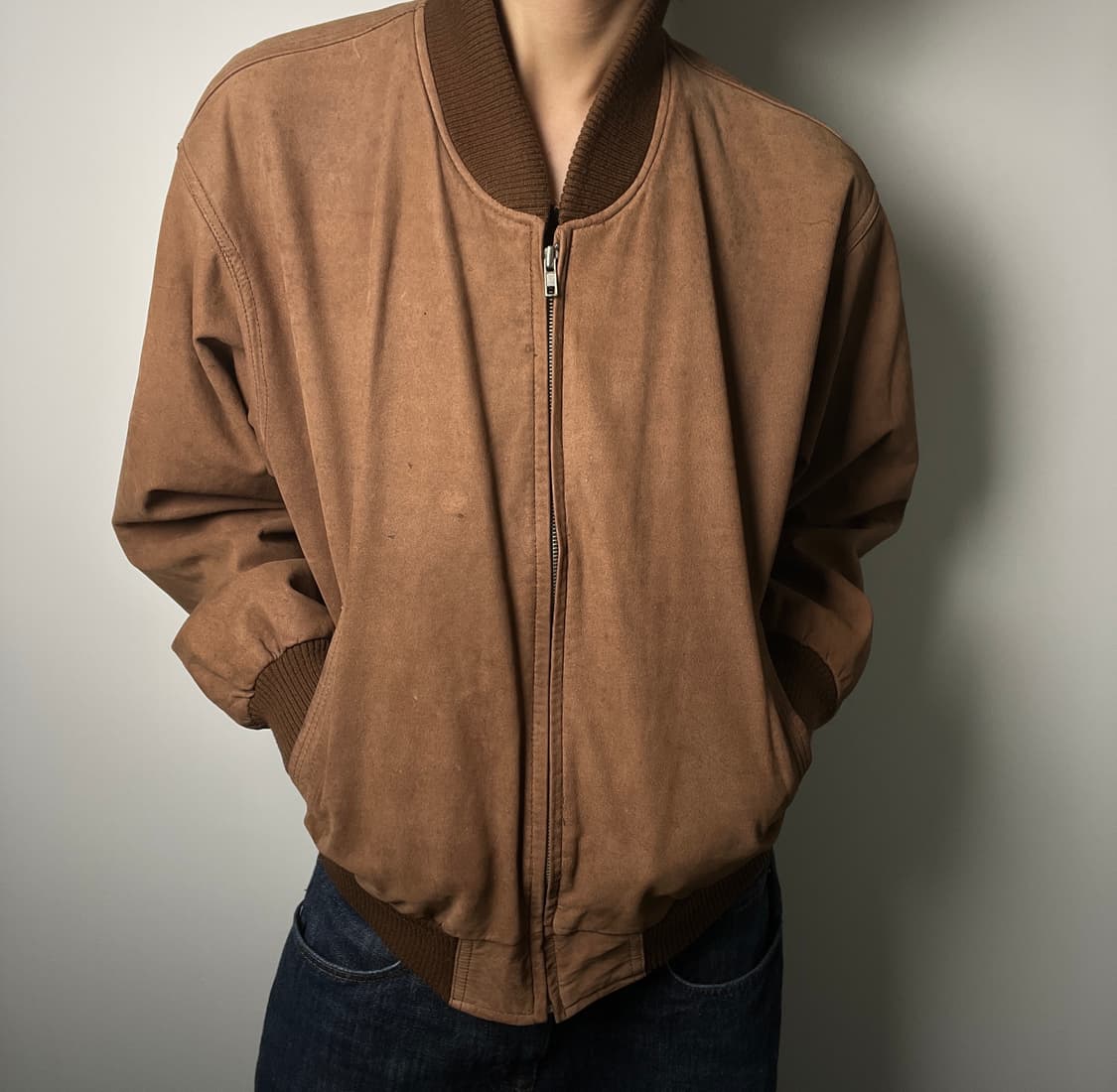 vtg 빈티지 오리지널 양가죽 스웨이드 봄버 자켓  상품이미지1